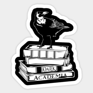 Crow on books - Dark Academia Sticker